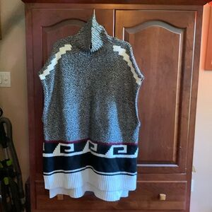 Loft tunic poncho turtleneck sleeveless sweater. Never worn